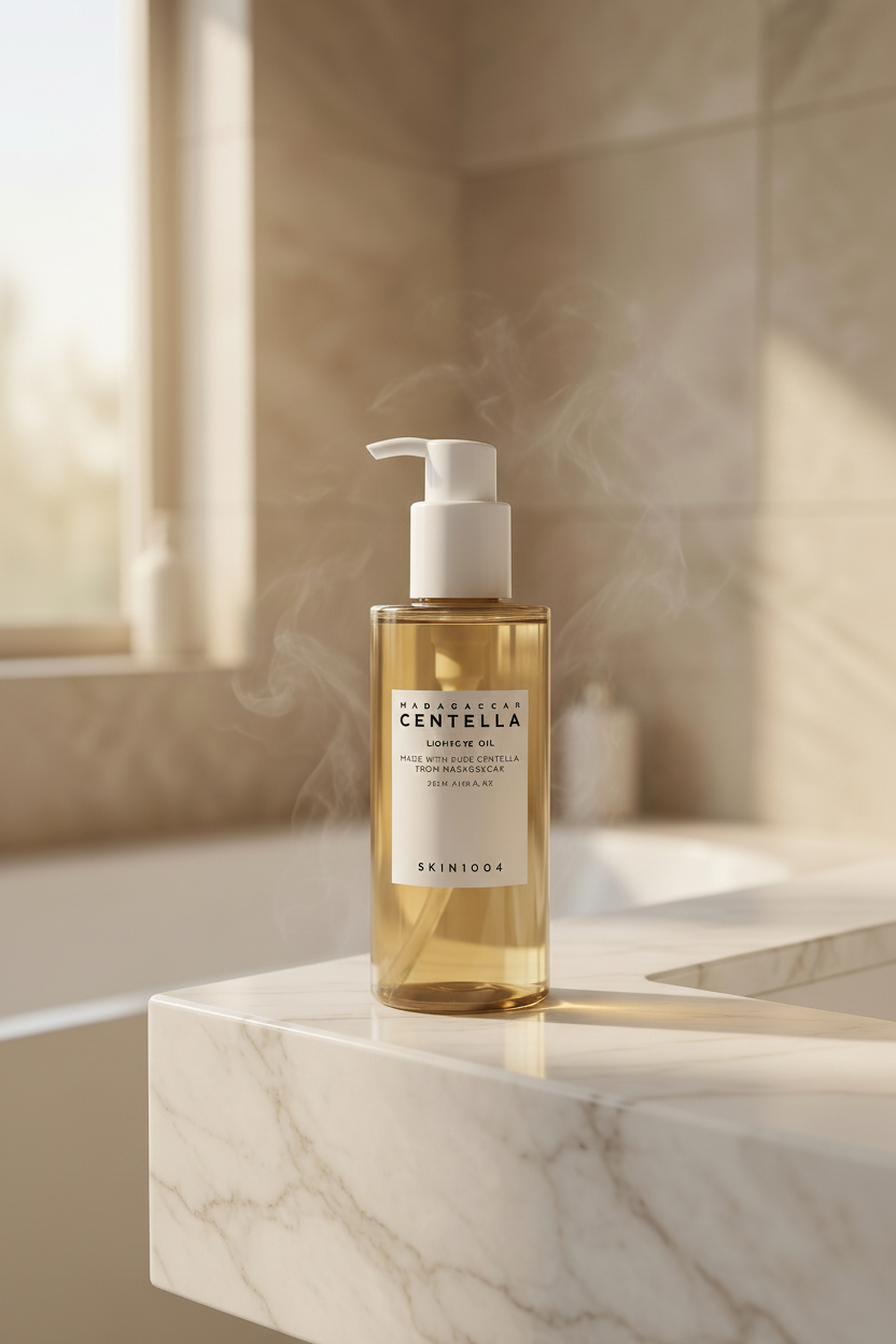 SKIN1004 Madagascar Centella Light Cleansing Oil in Luxury Bathroom