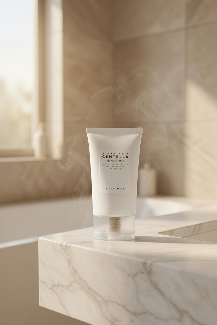 SKIN1004 Madagascar Centella Soothing Cream in Luxury Bathroom