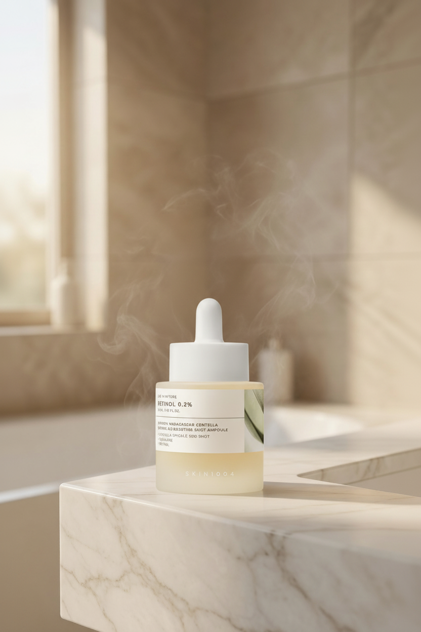 SKIN1004 Retinol 0.2 Boosting Shot Ampoule in Luxury Bathroom